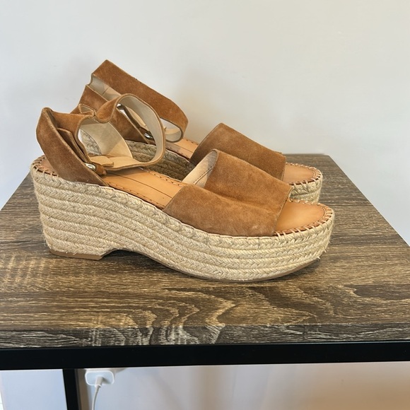 Dolce Vita Lesley Espadrille Platform Sandal in Brown Suede - Picture 2 of 5